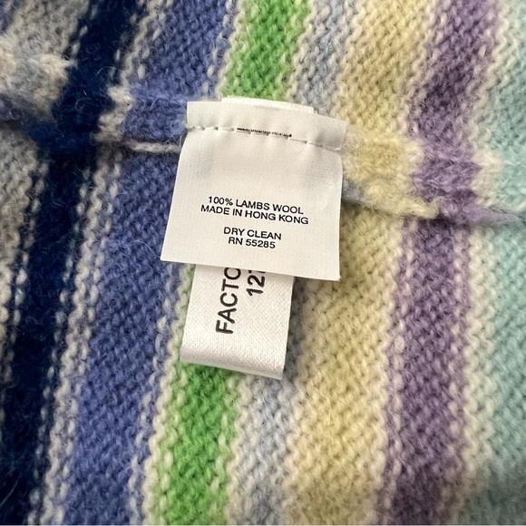 Express All Lambswool Cardigan Sweater Pastel Stripe with Crystal Button - Picture 5 of 5